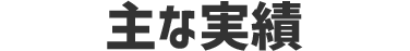 主な実績